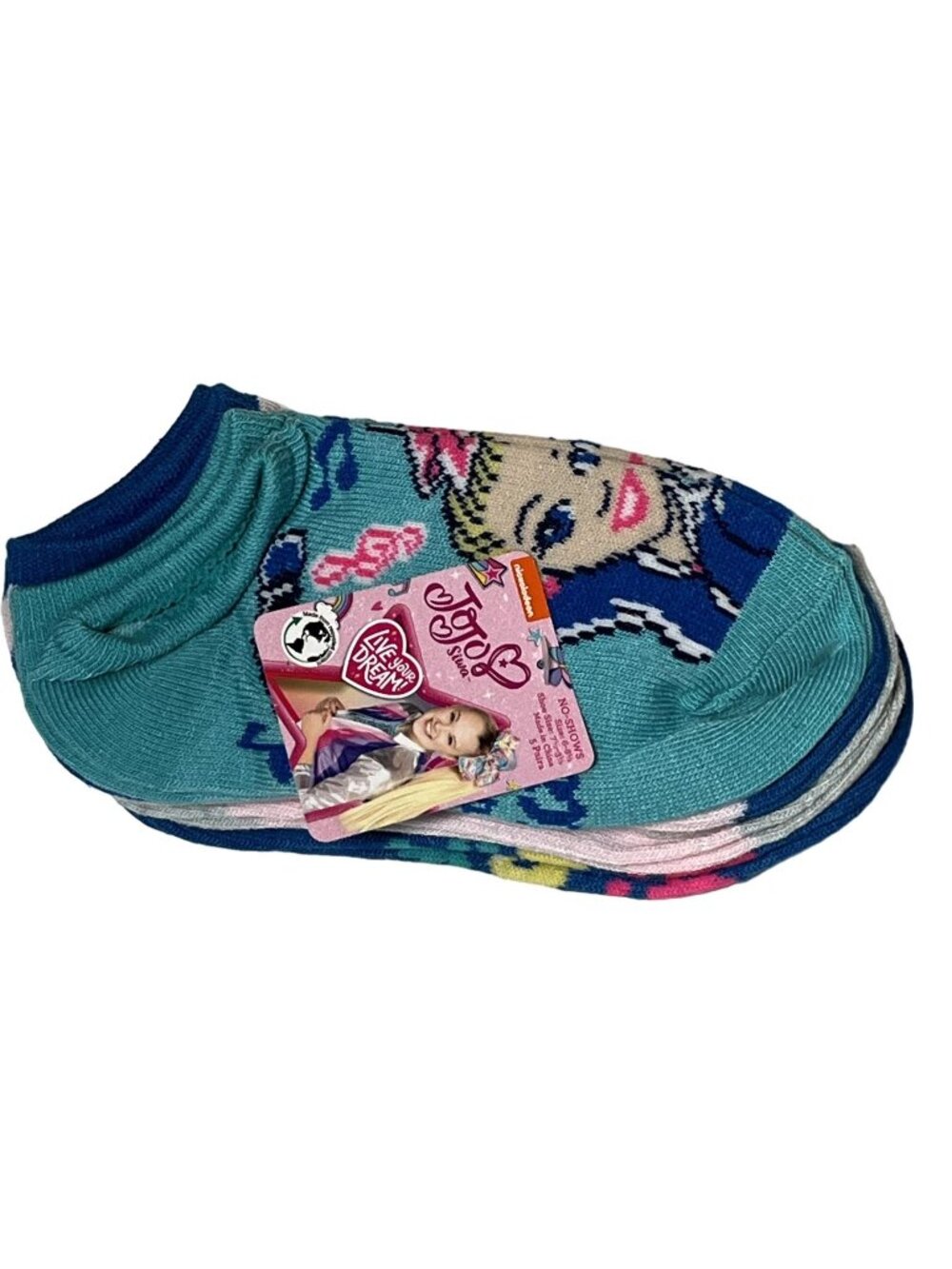 JoJo Siwa Girls No Show Socks 5 Pair Pack Low Cut Ankle NWT